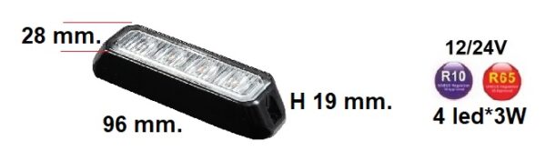 LAMPEGGIANTE LED STROBE LIGHT AMBER- BLU - immagine 2