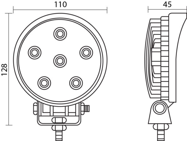 FARO LAVORO TONDO A LED 18W - immagine 2