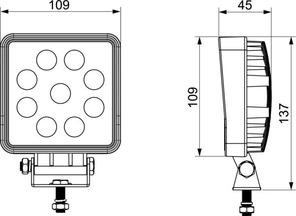 FARO LAVORO QUADRATO A LED 27W - immagine 2